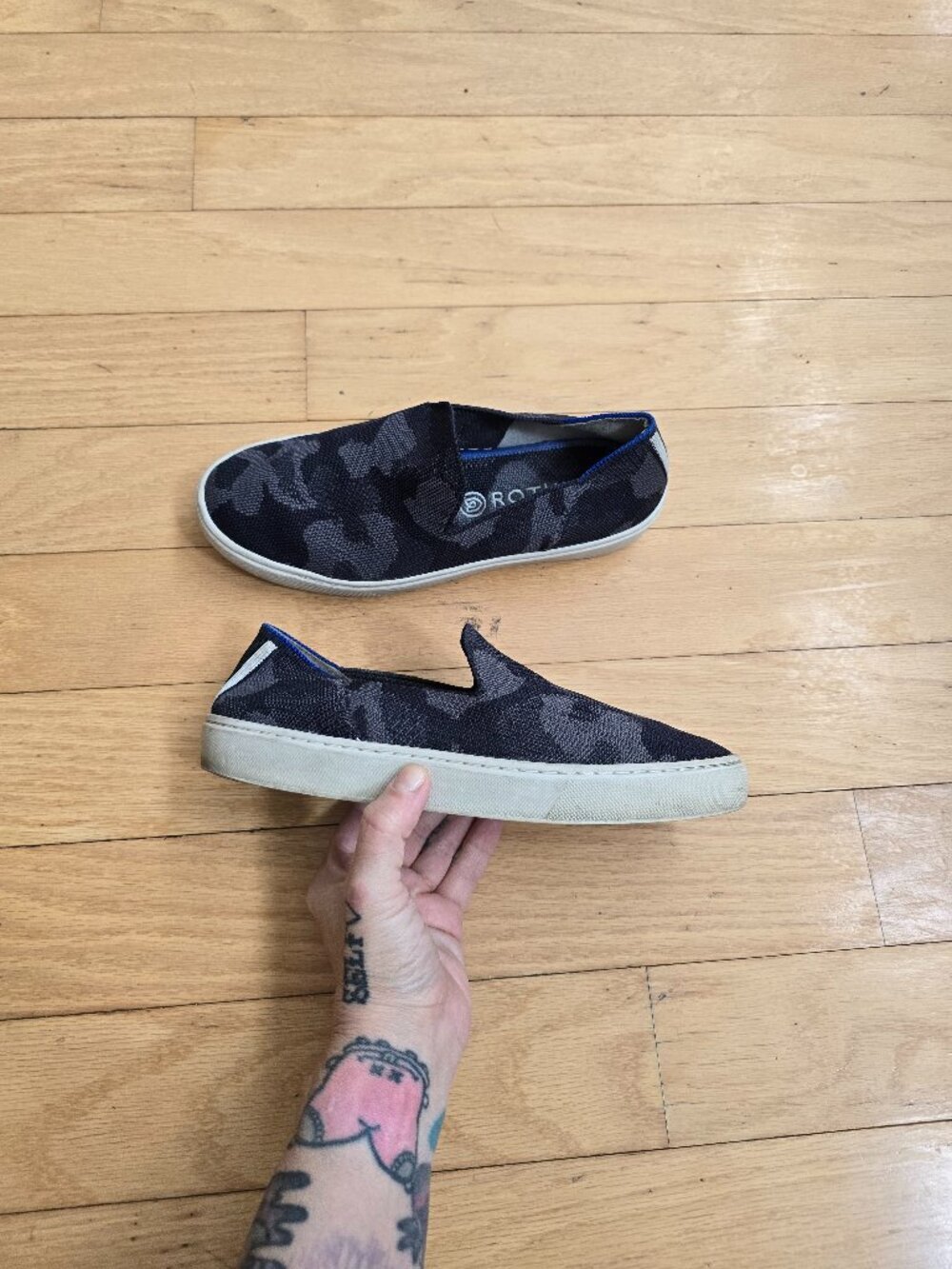 Rothy's | The Original gray camo knit sporty sneakers | WMS 6.5